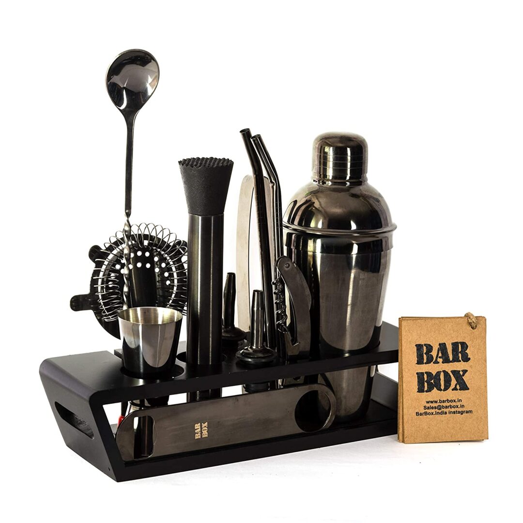 Cocktail Shaker Set For Mixing Drinks Cocktail Whiskey Mojito Mocktail, Home Bartending Tools Accessories Kit With Sleek Display Stand (brown-gold)  at Rs 4199.00, Wall Mounts