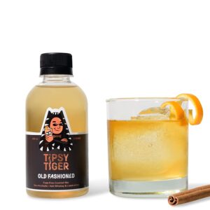 Tipsy Tiger Old Fashioned, Whiskey Cocktail Mixer, Makes 10 Drinks, Less Than 1.5% added Sugar, 250ml (Pack of 2), Fuss Free- Just add Ice and Alcohol