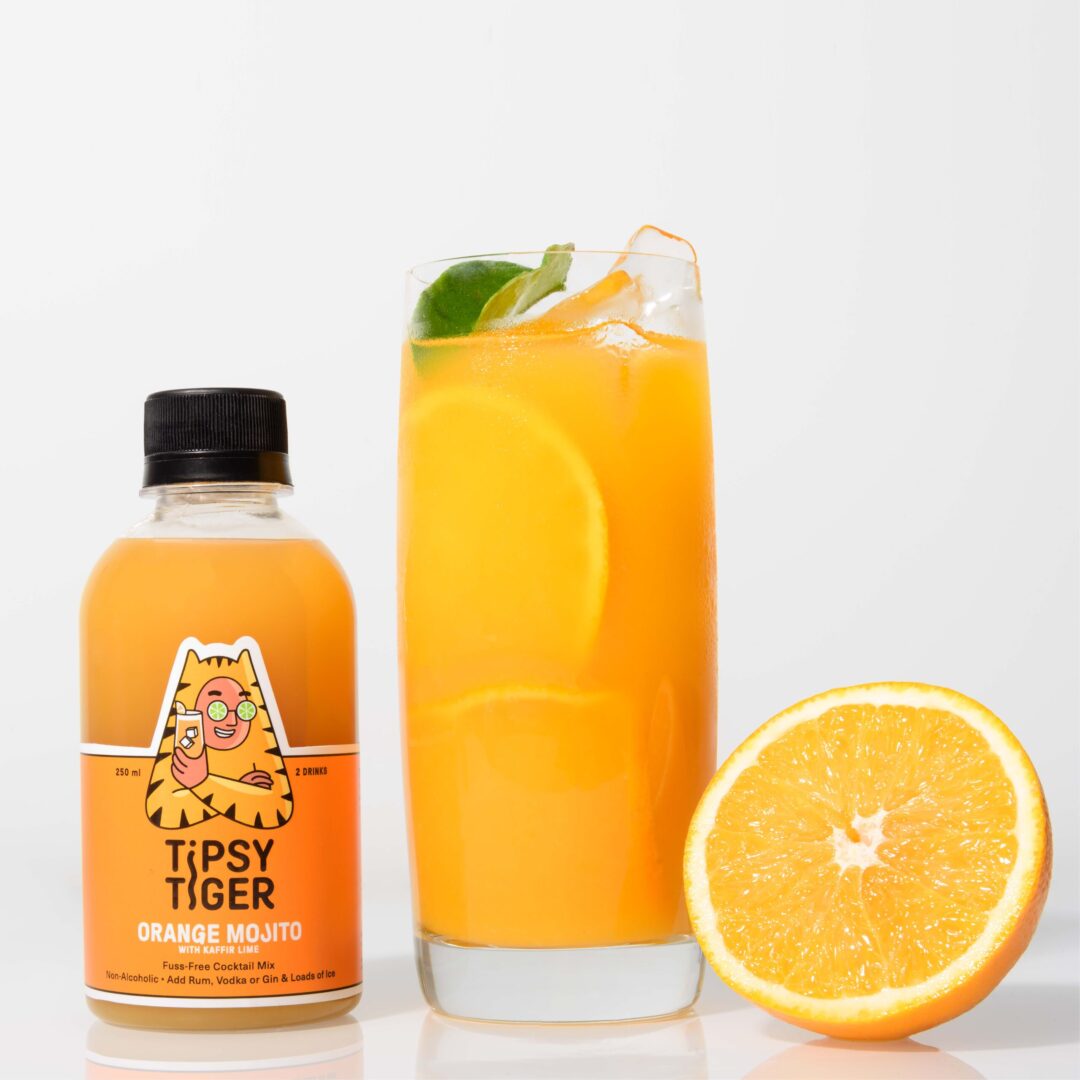 Tipsy Tiger Orange Kaffir Lime Mojito, Makes 6 Drinks, Less Than 3% added Sugar, 250ml (Pack of 3)